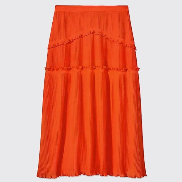 NWOT💝Tory Burch Stella Midi Skirt in Spicy Orange - Picture 5 of 12